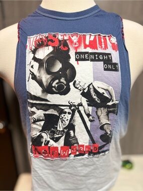 Nasty Pig Blue Tank with Red and Black Graphic Patch